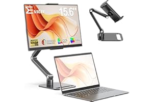 EVICIV Portable Monitor with Metal Stand, 15.6" 1080P 125% sRGB 2000:1 FHD 350Nit 16:9 HDR Travel Second Screen w/VESA/Adjust