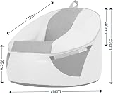 icon Play-R1 Alpha Kids Bean Bag Grey Gaming Chair with Filling Included view 3