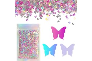 ELECTRIC BLISS BEAUTY Pink Butterfly Face & Body Glitter - Chunky Glitter - Cosmetic Grade - Uses Include: Festival Rave Makeup Face Body Nails Resin Arts & Crafts, Resin, Tumblers, Bath Bombs - Solvent Resistant