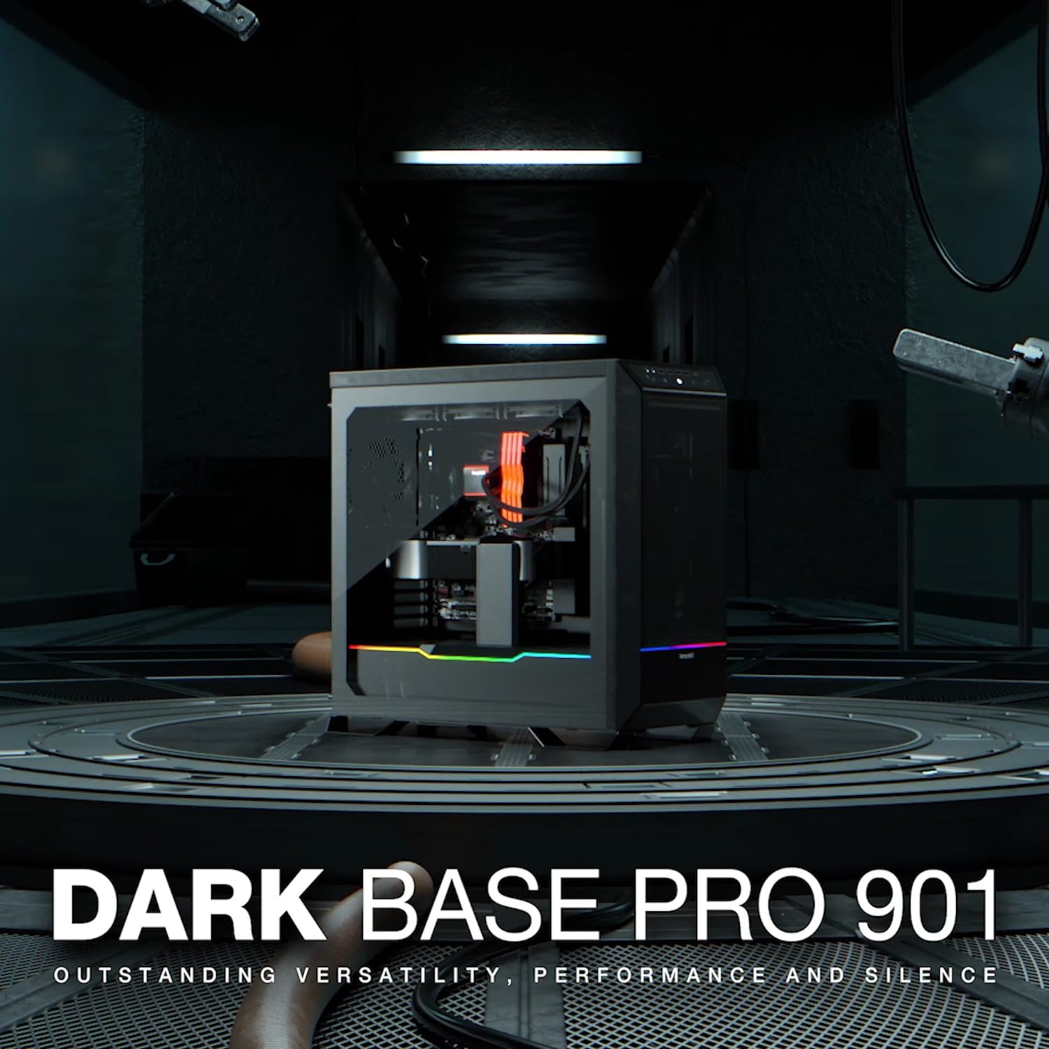 be quiet! Dark Base Pro 901 Black PC-Gehäuse, maximaler Airflow, 3X Silent Wings 4 PWM Lüfter nahezu unhörbarer Betrieb Touch-sensitives I/O-Panel, invertiertes Layout möglich, ARGB-Beleuchtung 7