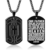 Easter Basket Stuffers - Basketball Bible Verse Cross Necklace for Men Stainless Steel Religious Gift Basketball Sports Jewelry Birthday Christmas Gifts for him Kids Boys Men Teens him Boyfriend dad