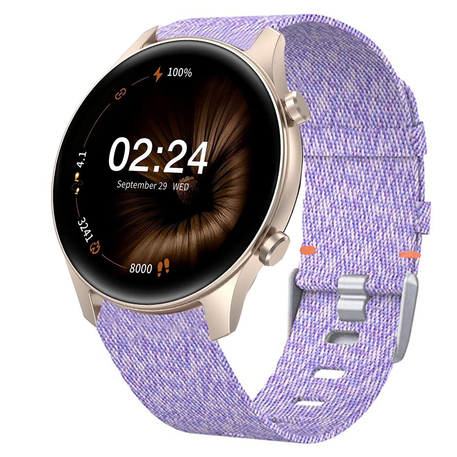 Compatible for TouchElex Venus Smartwatch Band, onetuo Breathable Nylon Woven Fabric Replacement Accessory Strap Compatible for TouchElex Venus 1.2" Smart Watch/Deeprio Pascua Smart Watch (Purple)