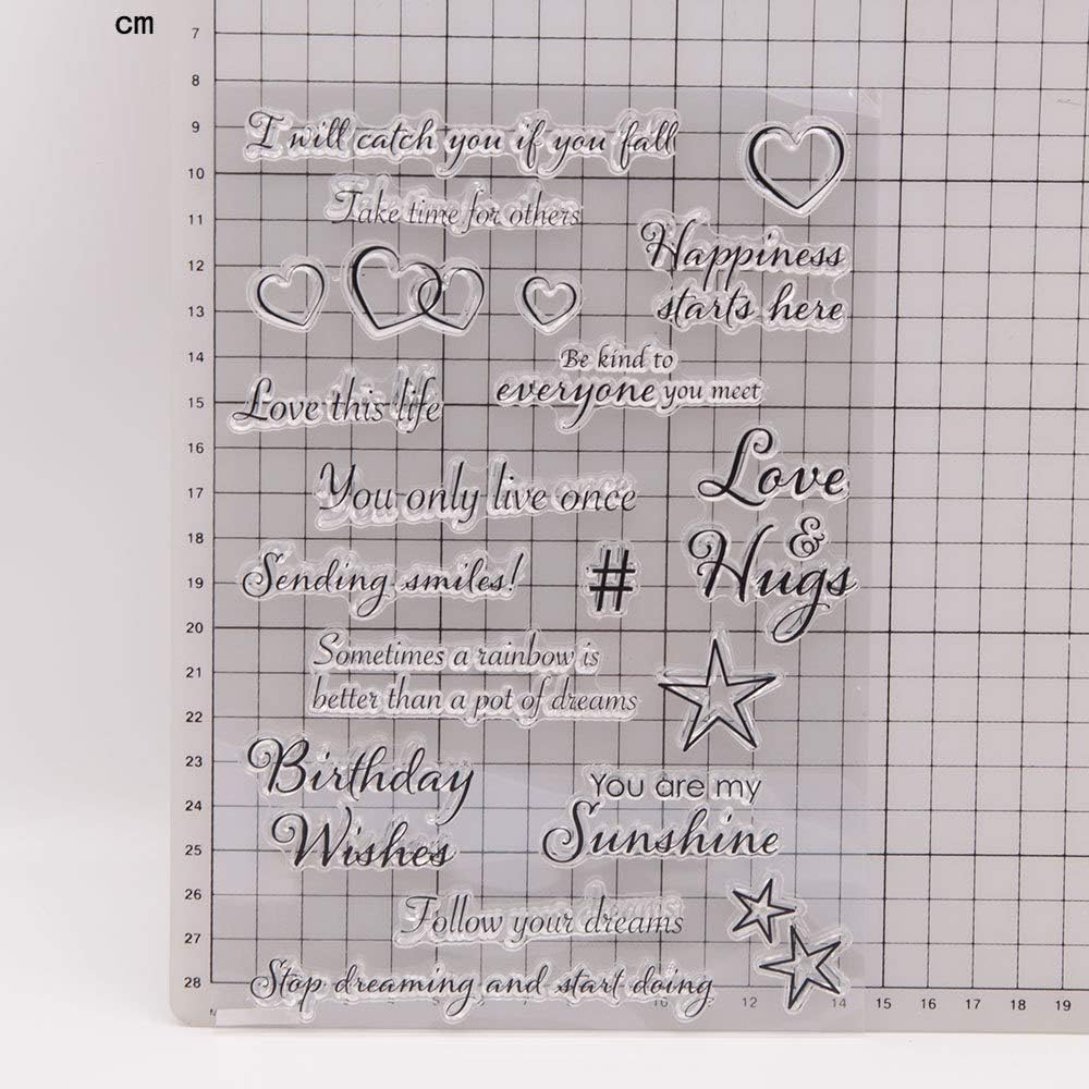 Sentiment Verses You Only Live Once Birthday Wishes Love Hugs You are My Sunshine Rubber Stamps Clear Stamps for Card Making Decoration and DIY Scrapbooking Rubber Stamps for Crafts - Image 3