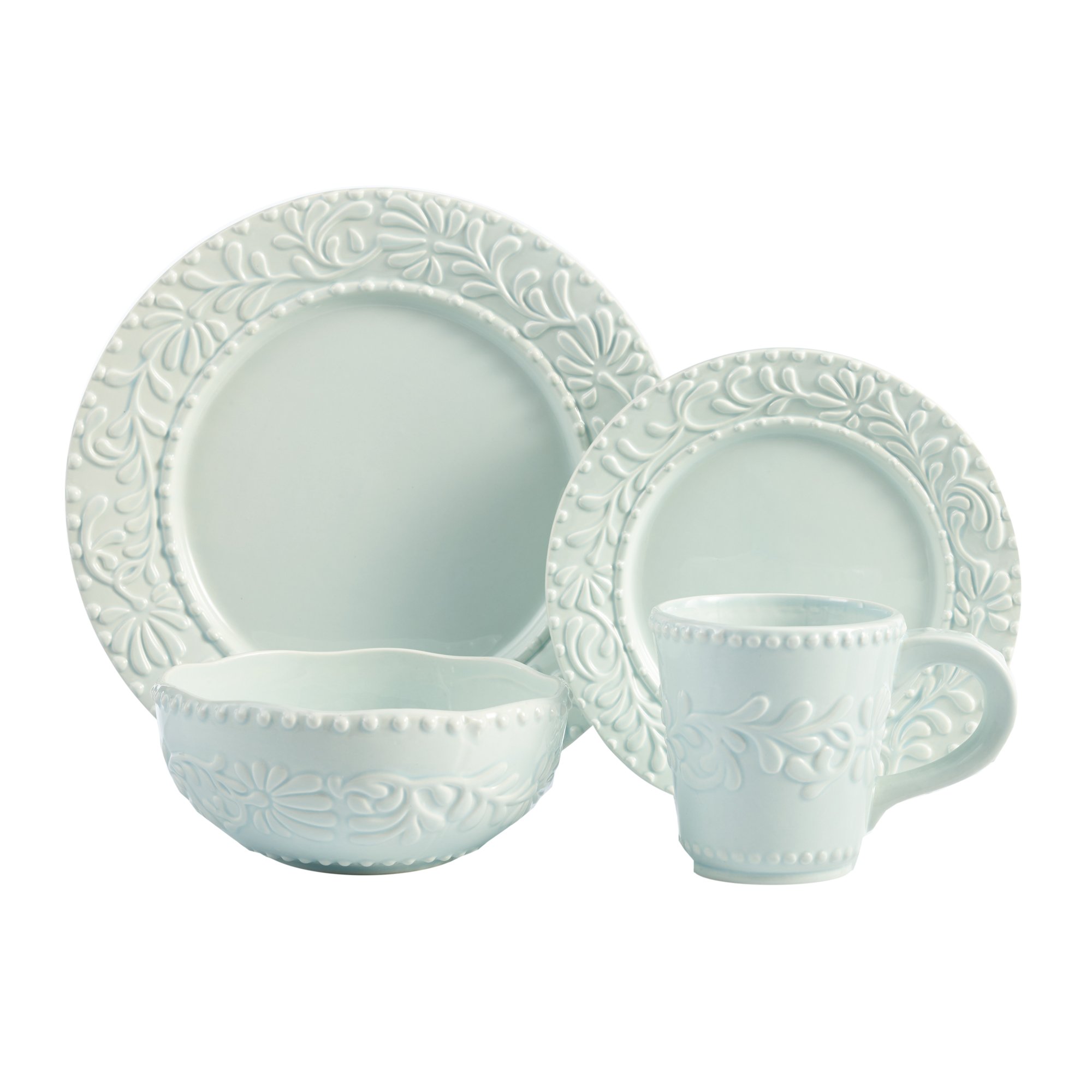Elegant Blue Leaf Dinnerware Set American Atelier, Kuwait Ubuy
