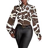 Vrtige Women's Elegant Bow Tie Neck Long Sleeve Blouse Office Shirt Top