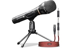 SonixForce Dynamic Microphone - Professional Vocal Microphone for Singing - Handheld Wired Microphone with 16ft XLR to 1/4" Audio Cable - Mic for Speaking, Karaoke & Living Stage