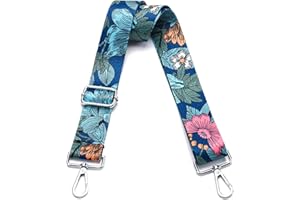 LVYOUME Wide Purse Strap Adjustable Replacement Crossbody Bag Strap Silver Hardware Shoulder Straps for Canvas Tote Handbags