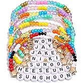 AICase for Enhypen Merch Gifts Inspired Bracelets 7 Pcs Stackable Stretch Friendship Beaded Bracelets Merchandise Jewelry Gifts for Fans Birthday Christmas Stocking Stuffers_3189