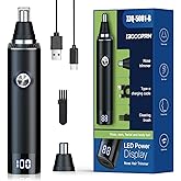 Ginity Ear & Nose Hair Trimmer with LED Display for Men Women,Painless USB Rechargeable Eyebrow & Facial & Nose Hair Trimmer 