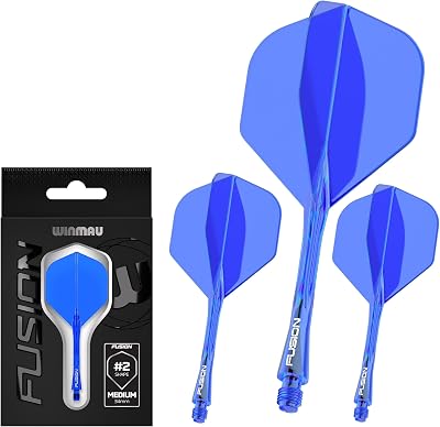 Winmau Fusion Integrated Flight & Shaft System No.2 Blue Short Length