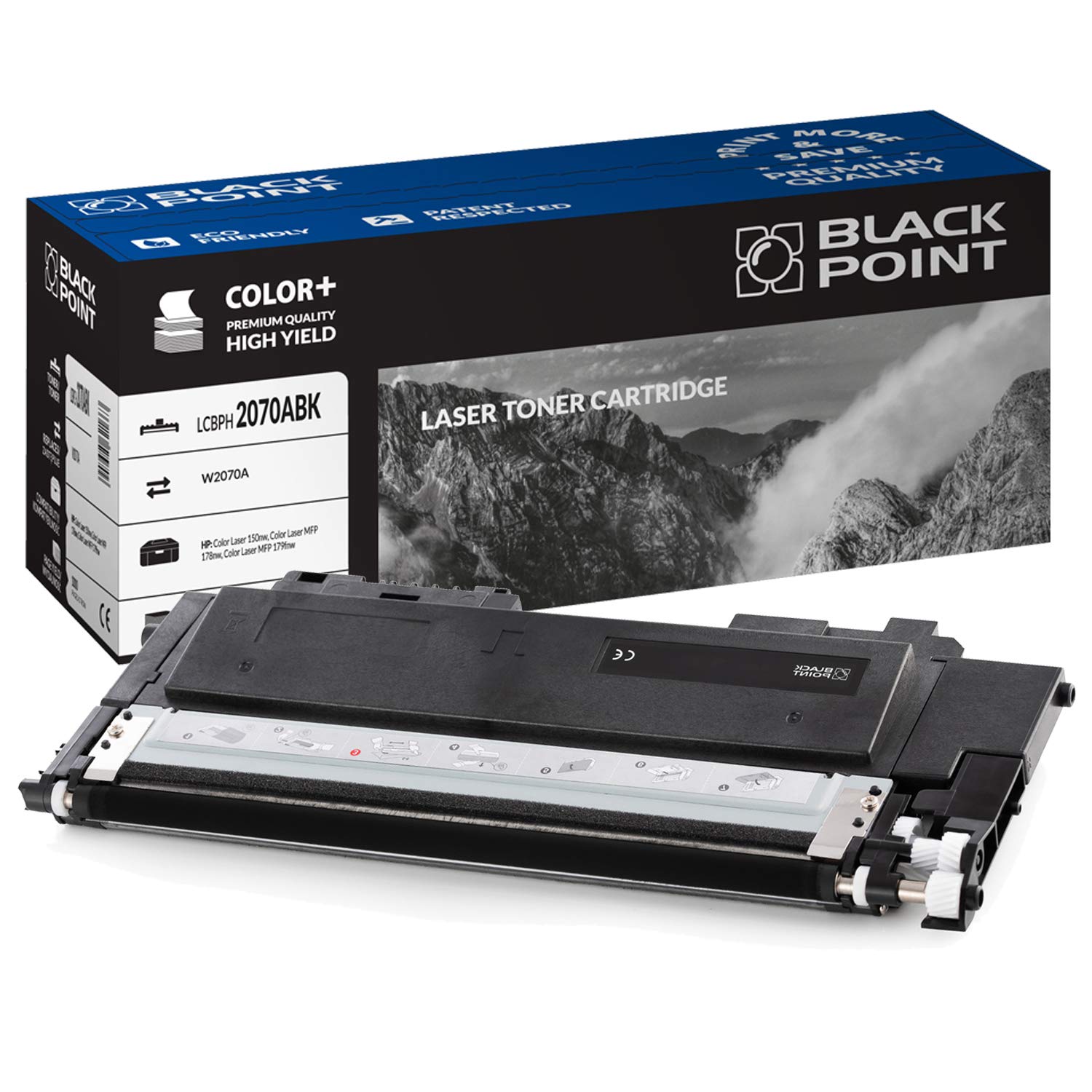 BLACK POINT Toner Compatible with W2070A with Chip - Black - for HP: Colour Laser 150NW, Colour Laser MFP 178NW, Colour Laser MFP 179FNW - TÜV Certified