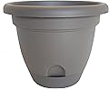 Bloem Living LP0860 Lucca Self-Watering Planter, 8-Inch, Peppercorn