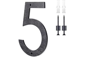 HOIUTER 8 Inch Large House Numbers,Floating House Numbers, Big Modern House Numbers, Garden Door Address Numbers for House, 911 Visibility Signage (5)