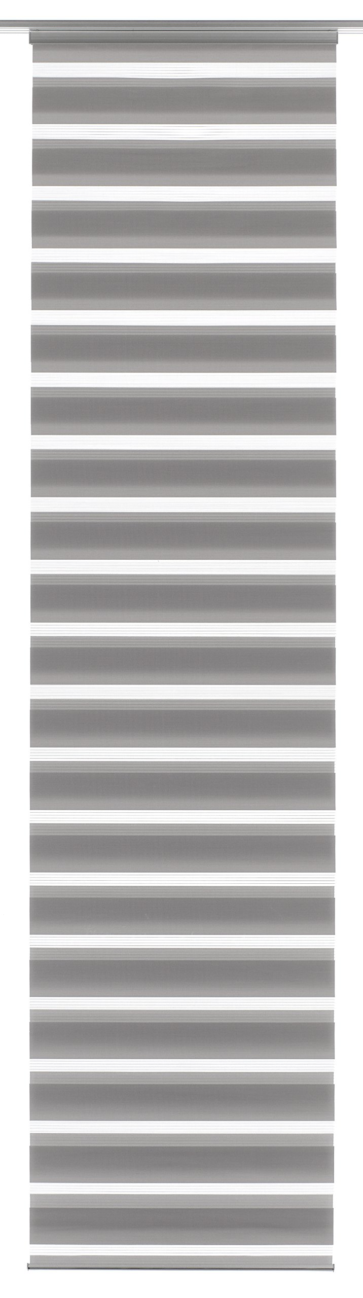 Gardinia Panel Curtain (1 piece), Sliding, Double Rolling Blind Feel, Panel Curtain Day + Night, Innovative + Patented Technology, Silver/Grey, 60 x 245 cm (WxH)