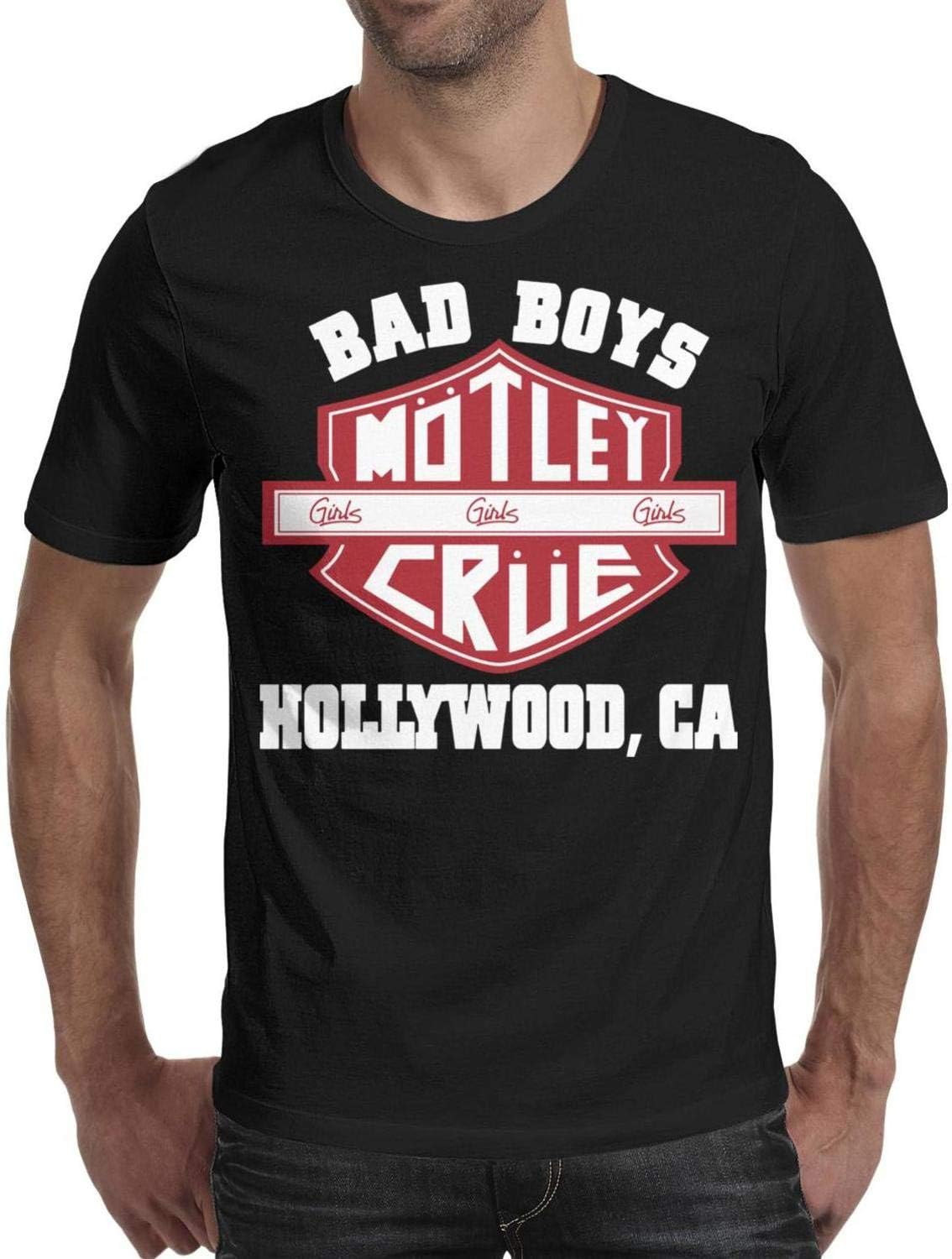 Men's Short Sleeve Cotton tee Shirts Crew Neck Rock Music Group Poster Print Graphic Top