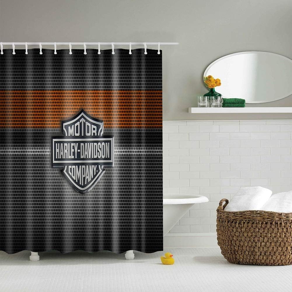 fdswdfg221 Black Yellow Background Shield Pattern Bathroom bathroom curtain 180X180CM