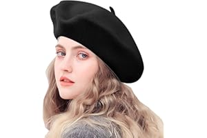 IZUS Women French Beret Hat Solid Artist Hat Wool Adult Beret Winter Warm Beanie Cap Fashion Ladies Men