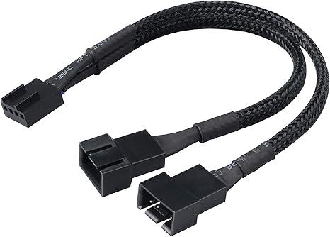Akasa PWM Fan Splitter | 1 to 2 Ways 4 Pin PC Fan Splitter Extension Cable  | 15cm | AK-CBFA04: Amazon.co.uk: Computers & Accessories