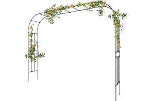BUKLIYN Garden Arch Trellis - Length: 126in, Height: 94.5in Garden Arch Arbor Trellis for Climbing Plants Outdoor - Garden Arch for Lawn, Party, Ceremony Wedding Decoration