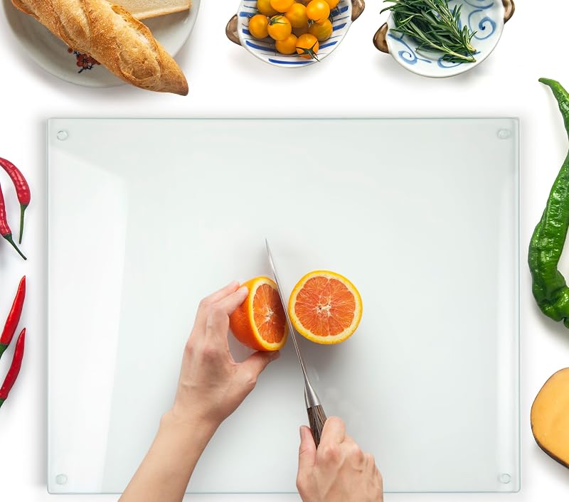 Kitchenville Glass Chopping Board 50x40cm Tempered Heat-Resistant