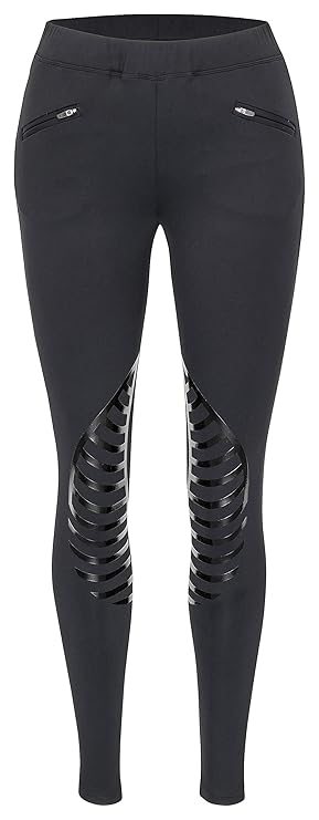 Equi Deluxe Reitleggings Easy für Damen und Kinder mit Silikon-Kniebesatz | super Bequeme Reithose | Hochbund | perfekt zum R