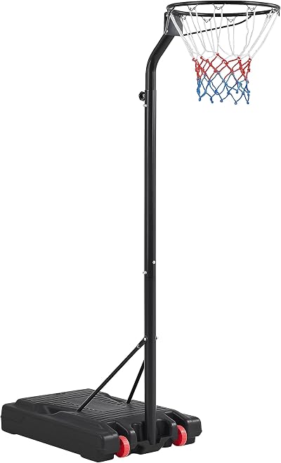 Yaheetech Netball Stand and Post Adjustable Hoop 212-305 cm 38 cm Dia