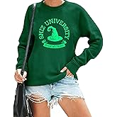 FAYALEQ Halloween Sweatshirt Women Shiz University Long Sleeve Shirts Halloween Wicth Costume Crewneck Tee Tops