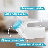 JFA Supplies Male Urinal Bottle 1L with Glow in the Dark Lid view 6