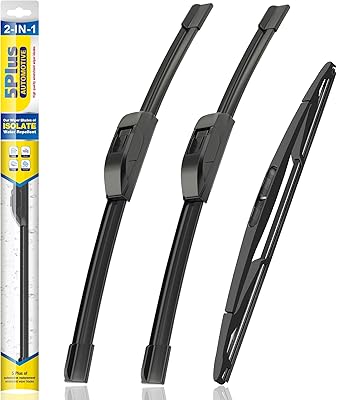 5 PLUS® Windshield Wiper Blades Replacement for 2017-2007 Jeep Wrangler Windshield Wipers (Pack of 3), Automotive Replacement Windshield Wiper Blades For My Car Water Repellent-15"/15"/12"