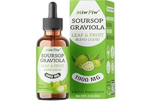 Soursop Drops 2Fl Oz, Soursop Graviola Bitter Leaf Extract Supplements, Sugar Free, Natural Flavor