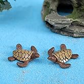 LONCESS Miniature Sea Turtle Figurine, Mini Sea Turtle Fairy Garden Accessoriesfor Fish Tank Decoration, Succulent Planter, Micro Landscape, Fairy Garden Decor, Cake Toppers, Fish Tank Decoration