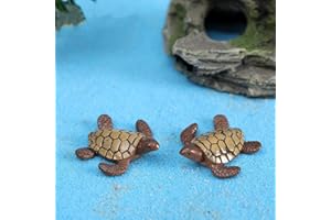 LONCESS Miniature Sea Turtle Figurine, Mini Sea Turtle Fairy Garden Accessoriesfor Fish Tank Decoration, Succulent Planter, Micro Landscape, Fairy Garden Decor, Cake Toppers, Fish Tank Decoration