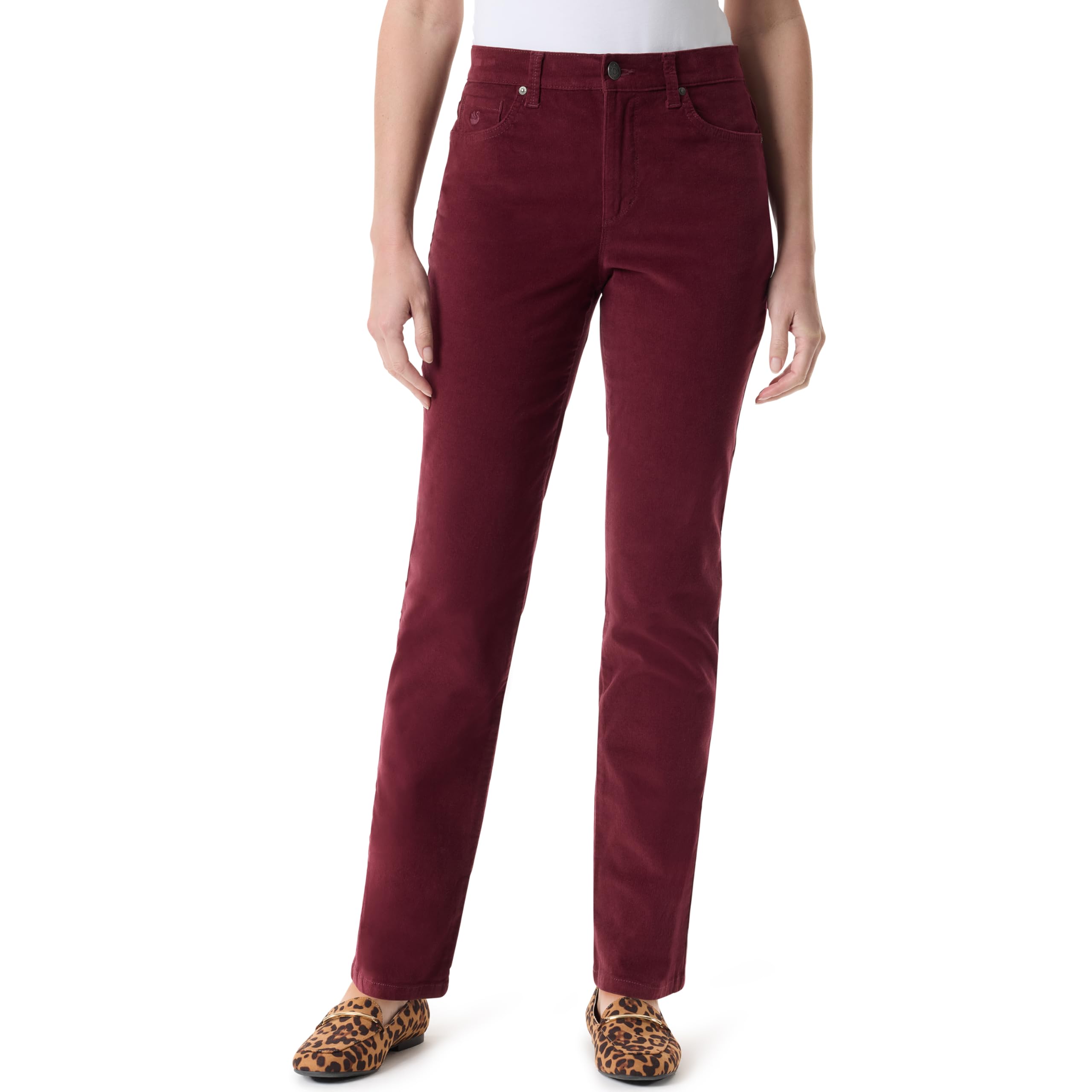 Gloria Vanderbilt Womens Amanda Corduroy Slim High Rise Pant Standard