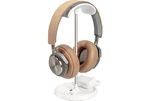 Headphone Stand, Curved Headset Stand with Storage Tray, Heavy Base Gaming Headset Holder for AirPods Max, AirPods, AirPods P
