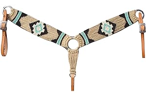 Cheval's International Western Mohair Horse Breast Collar, Handmade Premium Wool & Leather Equestrian Tack, Adjustable, Durab