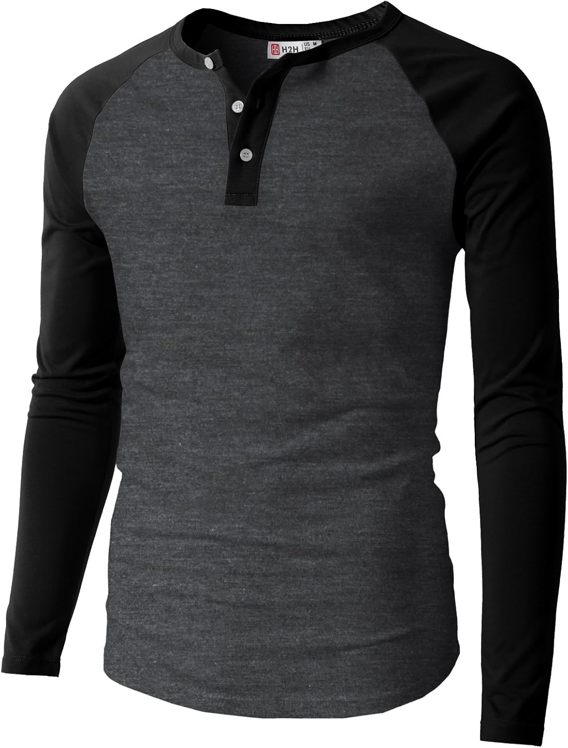 H2H Mens Casual Premium Slim Fit T-Shirts Henley Long & 3/4 Sleeve Spring Summer Clothes at  Men’s Clothing store