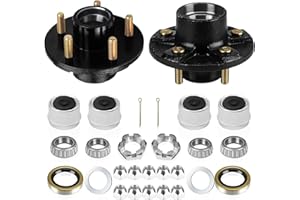 DREAMDRAGON 2 Sets 3500lb Trailer Axle Kit 5 Bolt 4.5", Trailer Hubs 5 Lug Fits for 1"-1/16" to 1-3/8" Axles