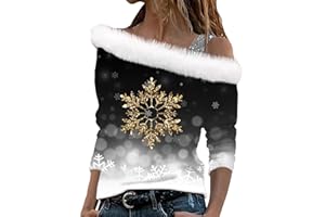 DGZTWLL Valentines Day Shirts for Women Sparkly Long Sleeve Faux Fur Off Shoulder Sequin Top Glitter Party Night Dating Shirt