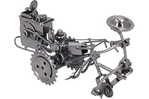 Saluaqui Vintage Metal Tractor Model Sculpture - Detailed Antique Bronze Iron Tractor Decor for Home - Retro Metallic for Des