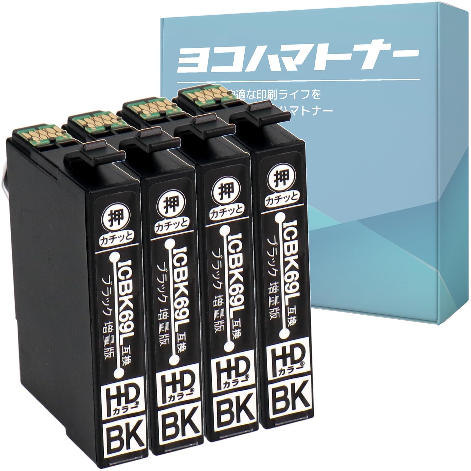 【横トナ】エプソン用 IC69 砂時計 互換インク ICBK69L ブラック 4本 増量版 残量表示対応 対応機種：PX-045A / PX-046A / PX-047A / PX-105 / PX-405A / PX-435A / PX-436A / PX-437A / PX-505F / PX-535F / PX-S505商品画像