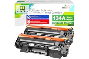 with CHIP Compatible Toner Cartridges 134A W1340A 2 Blacks 1100 Pages for M207 M207dw M209 M209d M209dw M234 M234d M234dw M23