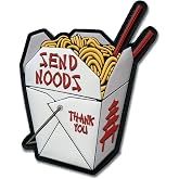 Patch Fiend Send Noods Chinese Takeout Funny PVC Morale Patch | Hook-backed rubber; tactical, military &amp; airsoft gear; fits backpacks, hats, vests; noodle gag gift for meme fans