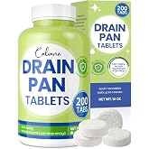 Calvana Drain Pan Tabs - 200 Tablets, AC Drain Line Cleaner, Fast-Acting Treatment for HVAC, Window Units, Mini-Splits, Dehumidifiers, Refrigerators - Lasts Up to 4 Weeks, No Residue, Water-Soluble