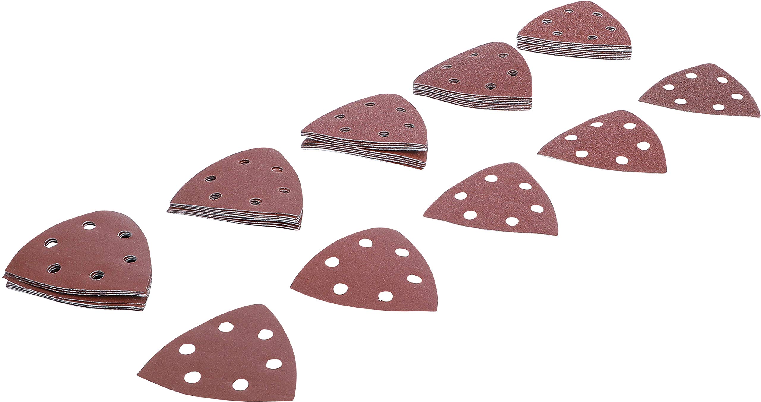 BGS Diy 80815 | Sanding Pads Set for Triangular Sanders | 95 x 95 mm | K 40 - 180 | 50 pcs.