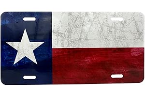 Ink Trendz Texas Flag Grunge Decorative Vanity Plate for Car Aluminum Novelty Auto Car Vanity Plates Gift 6x12 Inch for Men Women Man Cave Art, Automotive Art