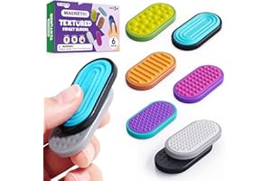 LESONG Magnetic Fidget Toys for Adults & Kids -Textured Sensory Toys for Autism Children Anxiety Relief - Quiet Stress Fidgets Sliders for Classroom Prizes Office - Stocking Stuffers Kid Teen Gifts 6-Pieces