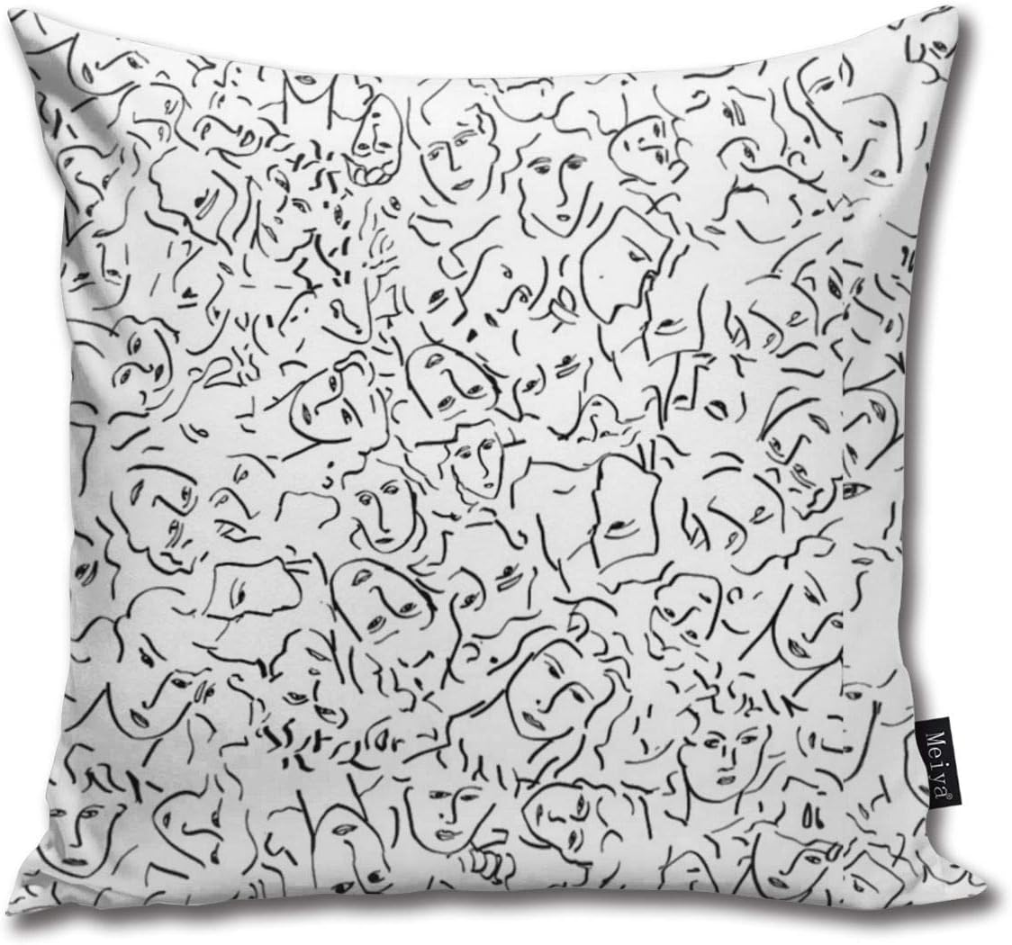 TopYYing Throw Pillow Cover Case for Bedroom Couch Sofa Home Decor Vintage Elio's Face Shirt - Call Me By Your Name Pattern Square 18x18 Inches