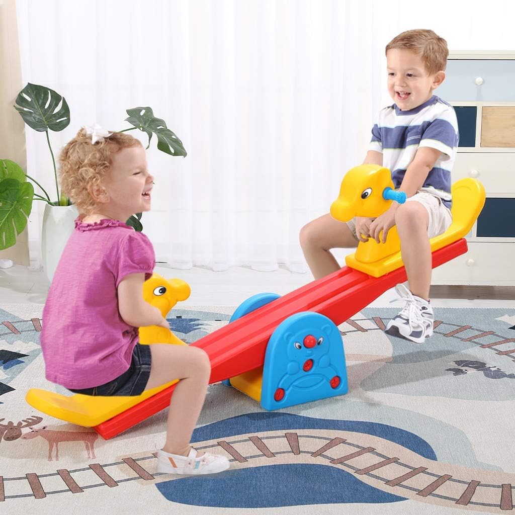 Kids Seesaw,TeeterTotter Set w/EasyGrip Handles for Backyard