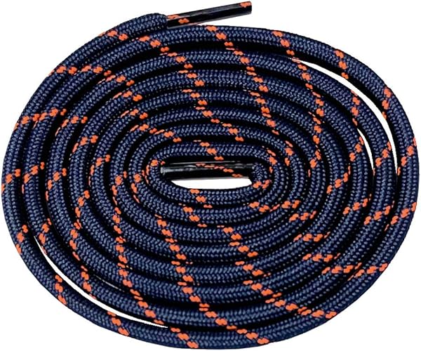 Amazon Goodlace 5mm 幅 2色 丸い靴ひも 靴紐 ハイキング スポーツ スニーカー 丸紐 シューレース 140cm ブルーブラックとオレンジ Goodlace シューズチャーム