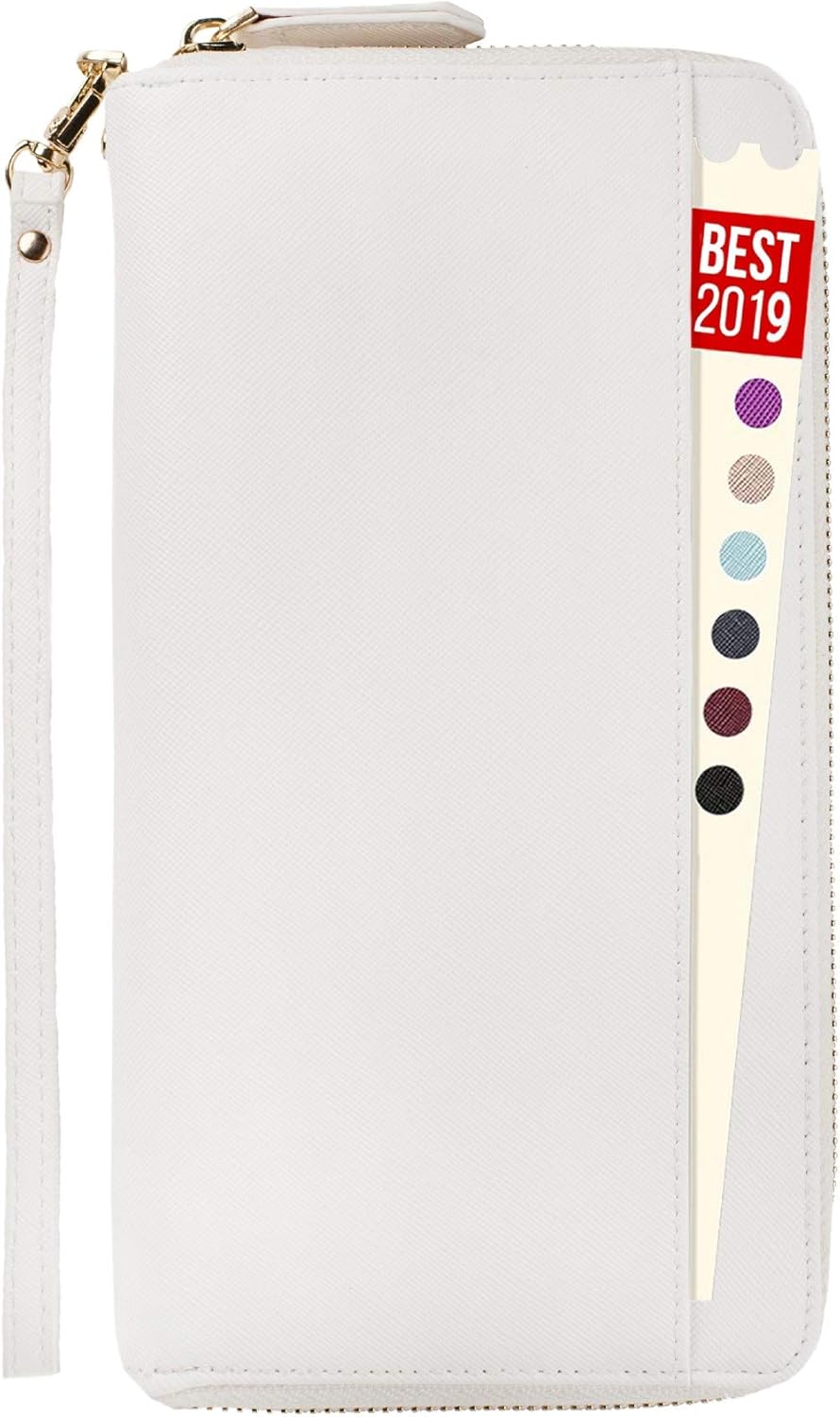  | Travel Document Organizer - RFID Passport Wallet Case Family Holder Id Wristlet (White) | Passport Wallets